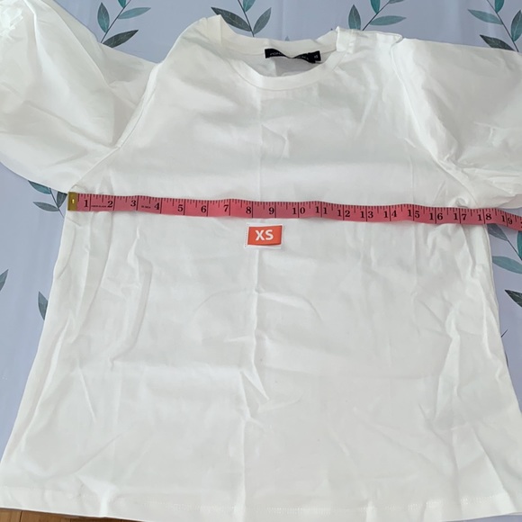 **Last One XS** White Puff Sleeve Crewneck Pomander Place - Picture 5 of 7